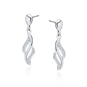 Cercei lungi argint cu pietre DiAmanti Z1954ER_W-DIA (Argint 925‰ 1,1 g.)